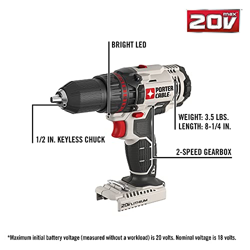 PORTER-CABLE 20V MAX* Cordless Drill Combo Kit, 4-Tool - Image 3