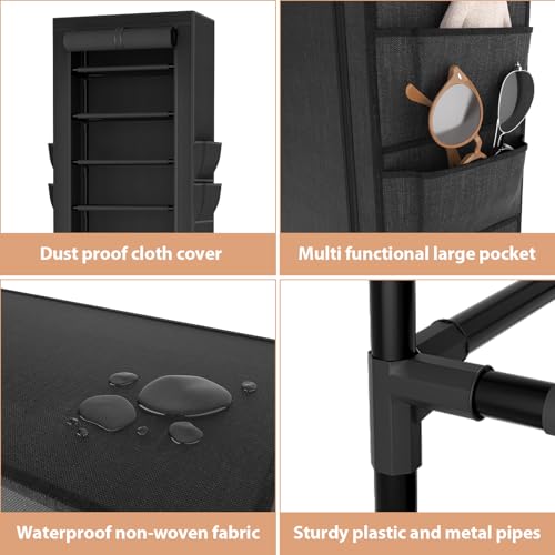 VTRIN Shoe Rack with Cover Organizer 10 Tier Vertical Shoe Stand - Image 5