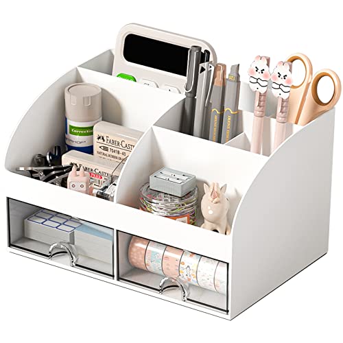 COMFYROOM Desk Organizer with 6 Compartments and 2 Drawers - Image 2