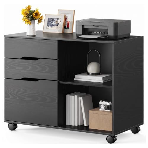 OLIXIS 3 Drawer Lateral File Cabinet, Rolling Printer - Image 2