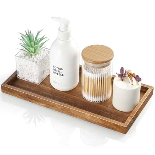 ALELION 11.7" Bathroom Vanity Tray for Counter - Acacia Wood - Image 2