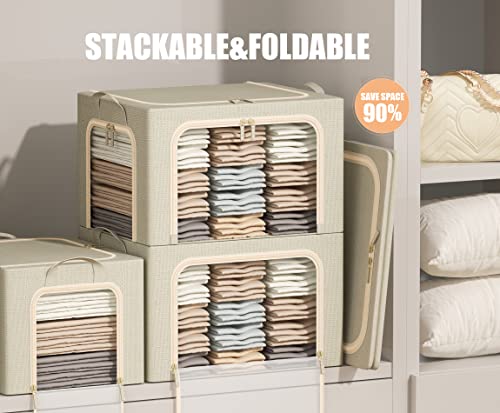 3 Openings Clothes Storage Bins with Metal Frame | Home Organization - Image 4