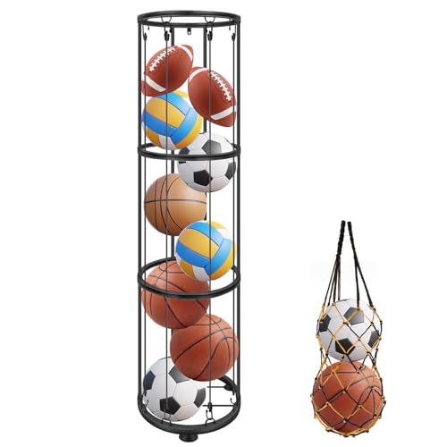 3 Layer Ball Storage Rack Vertical Wall Mount, Garage - Image 2