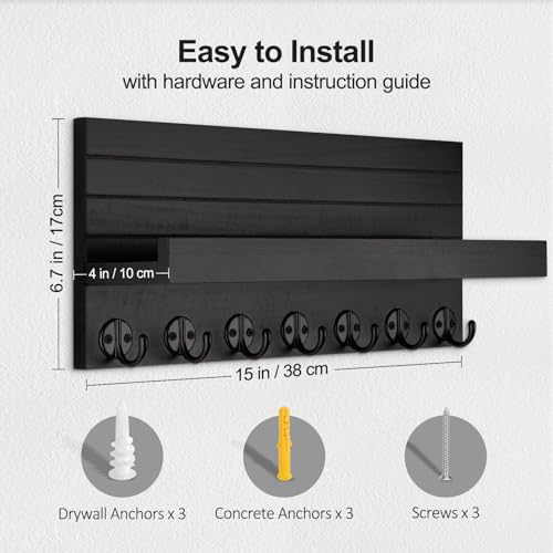 Lwenki Key Holder Wall Mount, Entryway Key and Mail Holder - Image 3