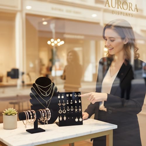 3 Pcs Black Velvet Jewelry Display Set, Necklace Bus | Storage & Organ - Image 6