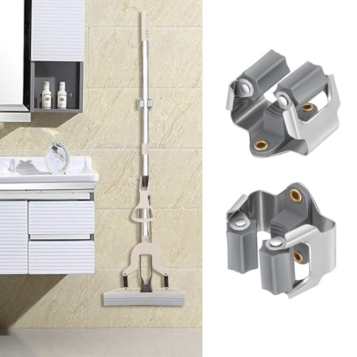 3-H 10 Pack Mop and Broom Holder Big Size Hanging 1 KG Extra,Grey - Image 6