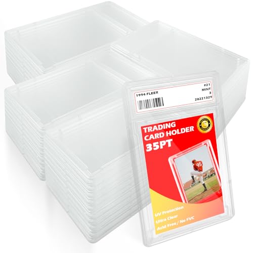 50 Pack 35PT Trading Card Holders with Label Area - Image 2