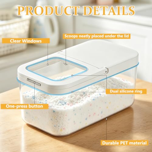 6L Laundry Detergent Dispenser with One-Press Lid & - Image 5