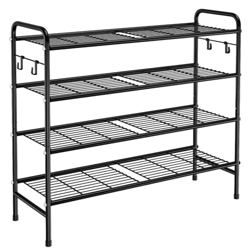 VILICK 4-Tier Shoe Rack 33" Wide Metal Shoe Organize | All Products - Image 2