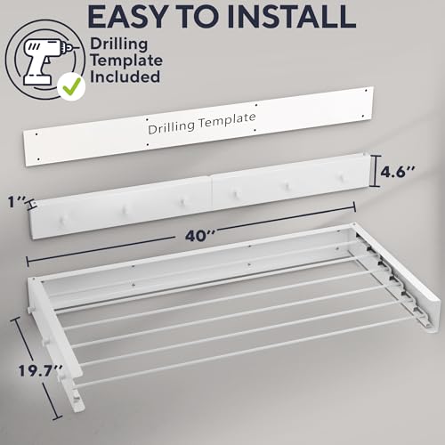 Foldable Wall Mounted Drying Rack 40 inch - Easy | Laundry & Clothing - Image 3