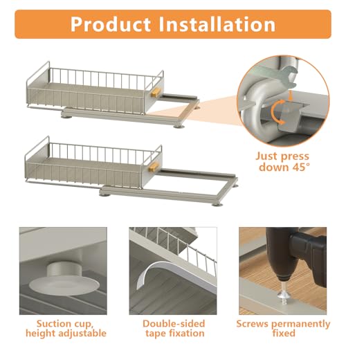 Under Sink Organizer, 2 Packs Under Sink Organizers and Storage - Image 3