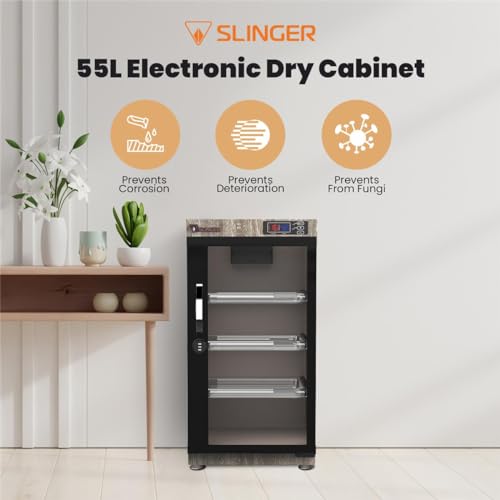 55L Electronic Dry Cabinet with Combination Lock, Oak - Image 6