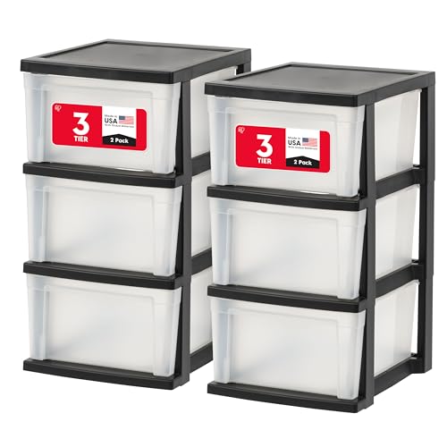 IRIS USA 3-Drawer Slim Narrow Storage Organizer, 2-Pack - Image 2