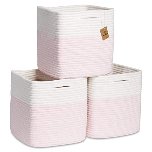 Storage Cubes 11 Inch Cotton Rope Woven Baskets | Home Organization - Image 2