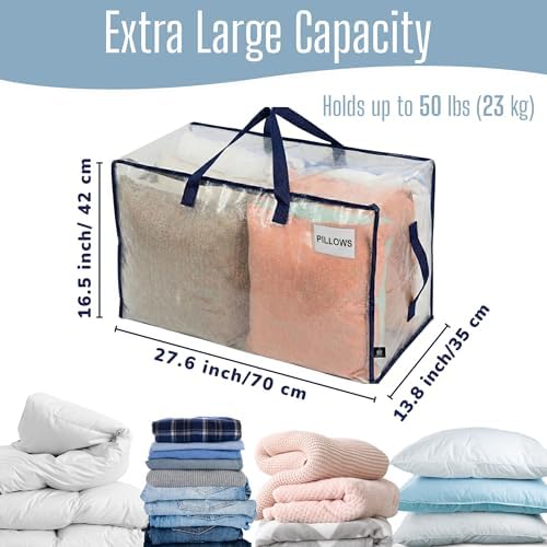 VENO 4 Pack Clear Extra Large Moving Bags & Storage Totes - Image 5