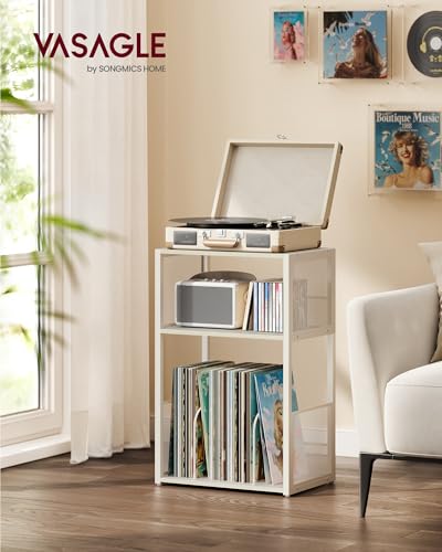 VASAGLE 3-Tier Record Player Stand, Vinyl Record Storage - Image 3
