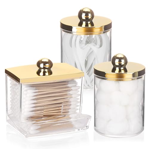 Tbestmax 10oz Cotton Ball Holder 7oz Qtips Dispenser, Bathroom - Image 2