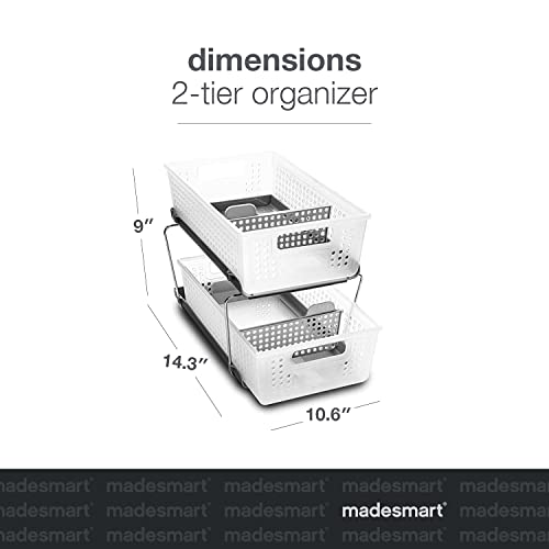 madesmart Two Tier Organizer with Dividers, Frost - Image 7
