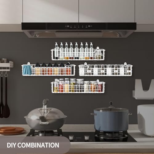 Spice Rack, 4-Pack Seasoning Organizer Wall Mount for Kitchen - Image 4
