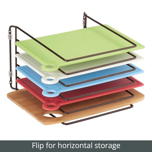 mDesign Pot Lid and Pan Rack — Metal Wire Rack for Cabinets - Image 6