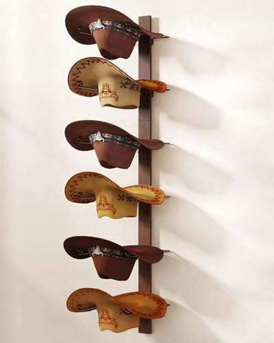 Cowboy Hat Holder, 3-Piece Wall Mount Cowboy Hat Rack - Image 2