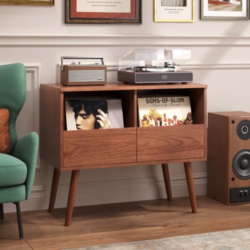 BROTTAR Mid Century Modern Record Player Stand with Vinyl - Image 5
