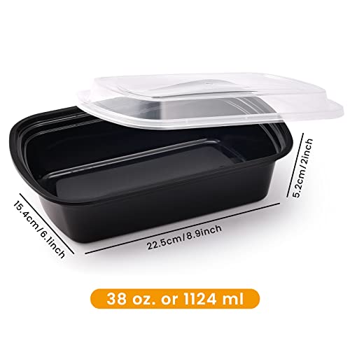 Kitch’nMore 38oz Meal Prep Containers, Extra Large &Thick Food - Image 3