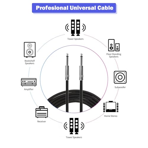 2 Pack 1/4" TS to TS Speaker Cable 50 Feet 12AWG 2 C | All Products - Image 5