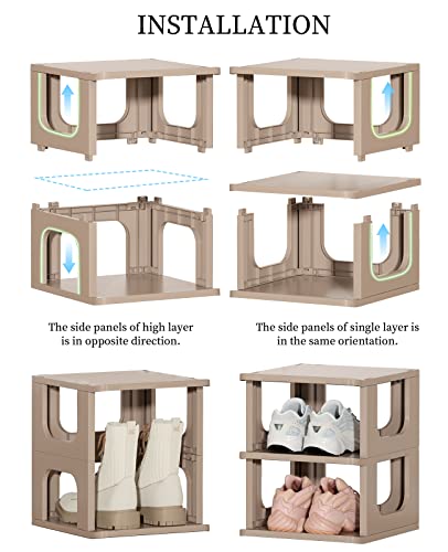 HAIXIN Narrow Shoe Rack - 5-Tier Stackable Shoe Storage Stand - Image 4