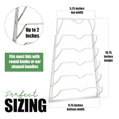Evelots 6 Pot Lid Organizer for Cabinet or Pantry Wa | All Products - Image 5