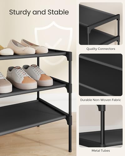 SONGMICS 3-Tier Shoe Rack, Space-Saving, Shoe Storage Organizer - Image 6