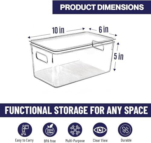 Clear Plastic Storage Bins with Lids, Perfect for Kitchen - Image 3