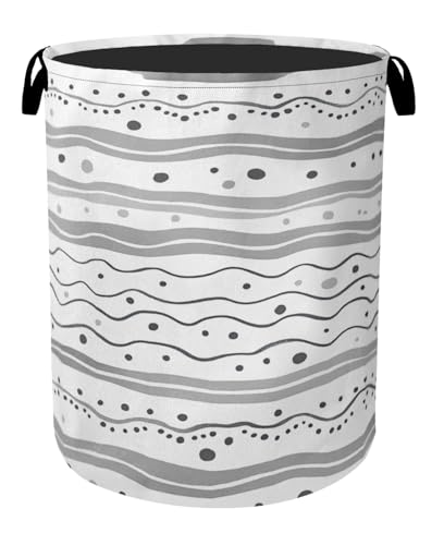 Grey Lines Laundry Basket - Heavy Duty 60L Dirty Clothes - Image 2
