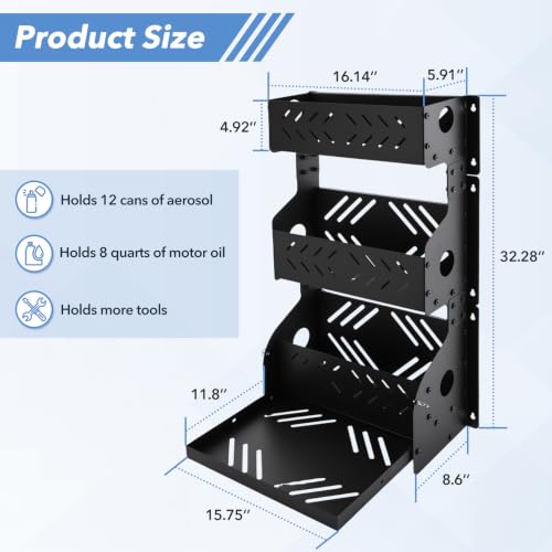 3-Tier Wall-Mounted Storage Cabinet with Flip-Down Work - Image 3