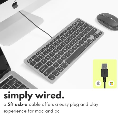 Macally Small USB Wired Keyboard for Mac and Windows - Image 4