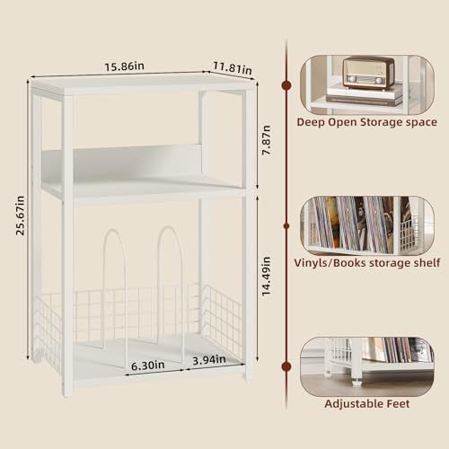 LELELINKY White Side Table,Small Printer Stand with Storage Shelf - Image 4