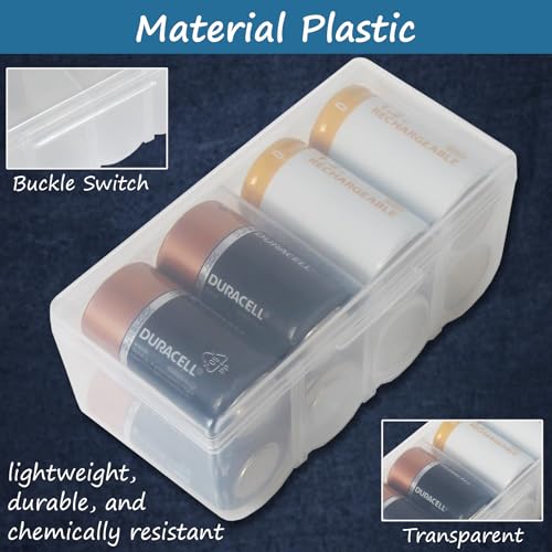 Home-X Set of 4 Battery Organizer Storage Cases - Clear - Image 7