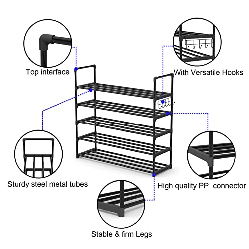Hsscblet Shoe Rack for Closet, 5-Tier Metal Shelf St | All Products - Image 7