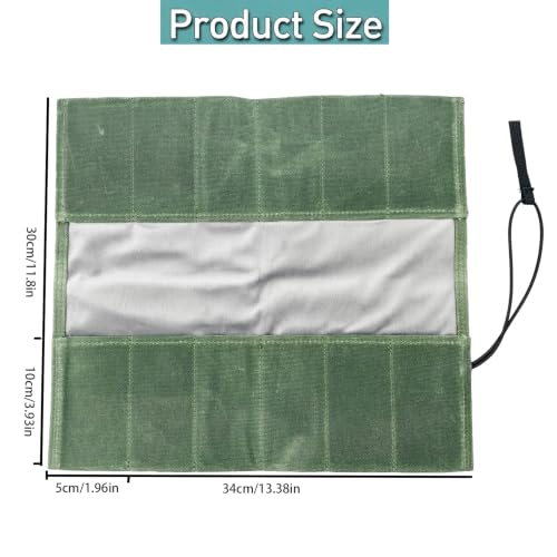 Pocket Knife Roll Display Case,12-Slot Canvas Knife Cases - Image 4
