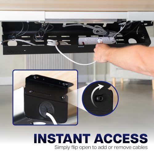 VIVO Black Screw-On Flip-Open 35 in Cable Management Box - Image 4