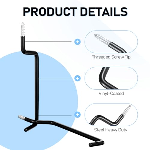 12 Pcs Black Heavy Duty Ladder Hooks Screw in Storage | Garage Storage - Image 5