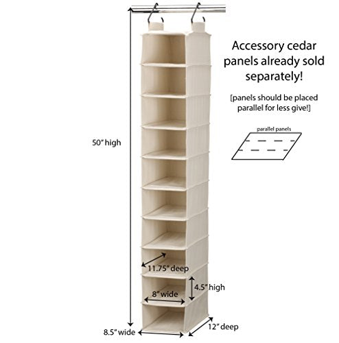 Household Essentials Hanging Shoe Organizer, 10 Wide Cubbies - Image 4