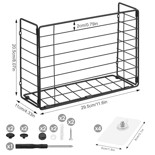 Lonian Wall Mounted Storage Basket, Black Metal Wire | All Products - Image 5