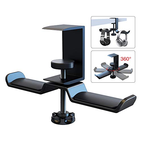 6amLifestyle Dual Rotatable Headphone Stand Hanger Under - Image 2