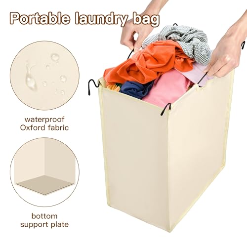 MYOYAY 3 Section Laundry Sorter with Garment Hanging Bar - Image 7