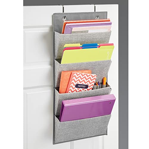 mDesign Soft Fabric Wall Mount/Over Door Hanging Storage - Image 4