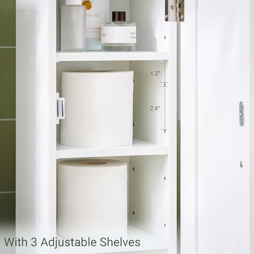 Haotian Toilet Paper Storage Cabinet, 7.8 x 9 x 39 in, White - Image 7