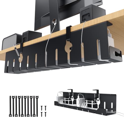 KEEGH Under Desk Cable Management Tray 32 in, Metal Cable Holder - Image 2