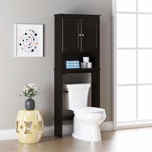 Spirich Over Toilet Storage Cabinet with Doors, Espresso Bathroom - Image 4