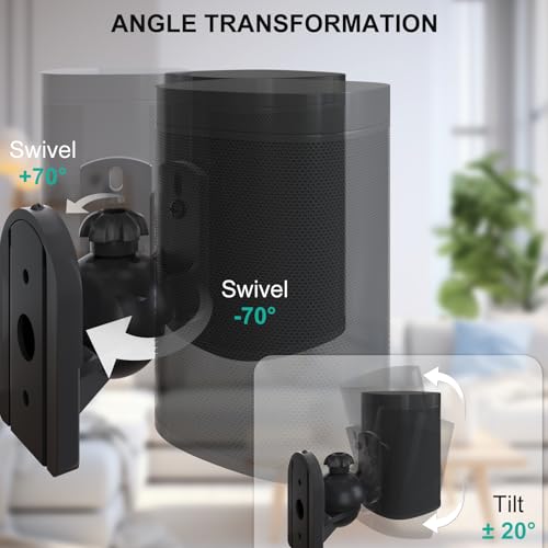 WALI Small Surround Sound Speaker Mount with Adjustable Swivel - Image 5